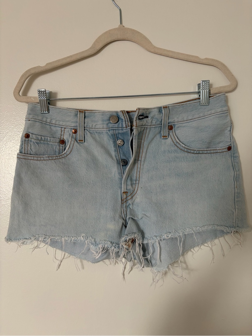 Levi's Light Blue 501 Denim Shorts